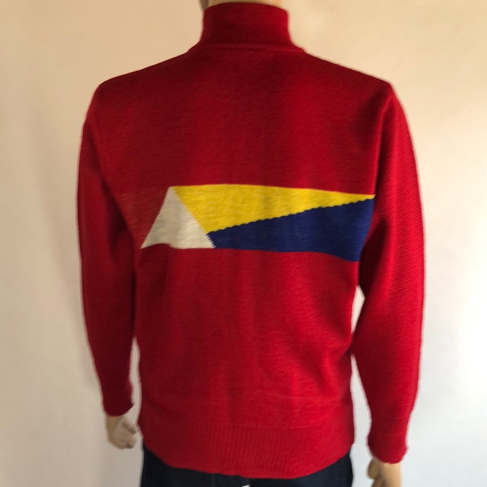 VTG Wool Retro Sweater Descente 1/4 zip - Picture 5 of 6